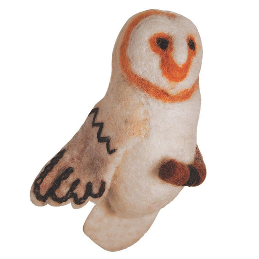 Felt Bird Garden Ornament - Barn Owl - Wild Woolies (G) - Wild Woolies