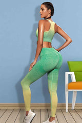 Gradient Sports Tank and Leggings Set - Trendsi