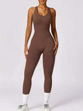 Cutout Racerback Active Jumpsuit - Trendsi - Flyclothing LLC