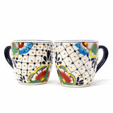 Rounded Mugs - Dots and Flowers, Set of Two - Encantada - Encantada - Flyclothing LLC