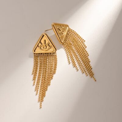 18K Gold-Plated Stainless Steel Geometric Earrings - Trendsi