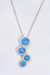 Opal Round Pendant Chain-Link Necklace - Flyclothing LLC