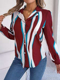 Printed Button Up Long Sleeve Shirt - Trendsi - Flyclothing LLC