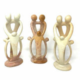 Natural Soapstone Family Sculpture - 2 Parents, 3 Children - Smolart - Smolart