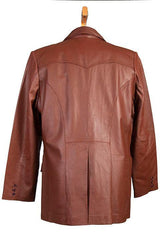 Scully COGNAC LAMB W/COGNAC OSTRICH TRIM OSTRICH TRIMMED BLAZER - Scully Leather