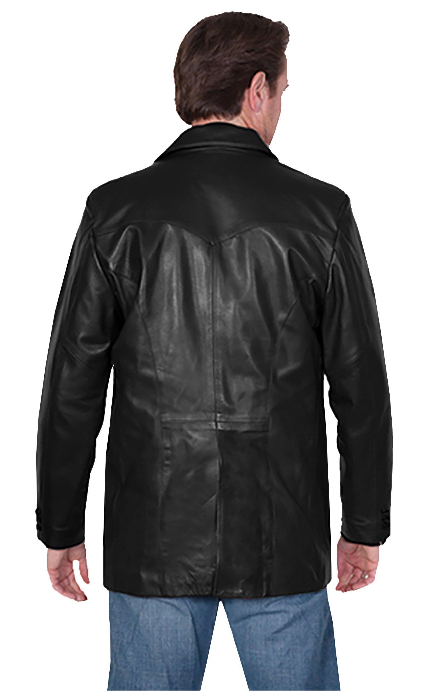 Scully BLACK LAMB W/BLACK OSTRICH TRIM OSTRICH TRIMMED BLAZER - Scully Leather