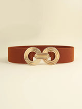 Geometric Buckle Elastic Wide Belt - Trendsi - Flyclothing LLC