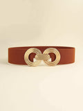 Geometric Buckle Elastic Wide Belt - Trendsi - Flyclothing LLC
