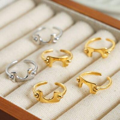 18K Gold-Plated Irregular Open Ring - Trendsi