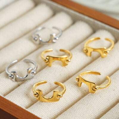18K Gold-Plated Irregular Open Ring - Trendsi - Flyclothing LLC