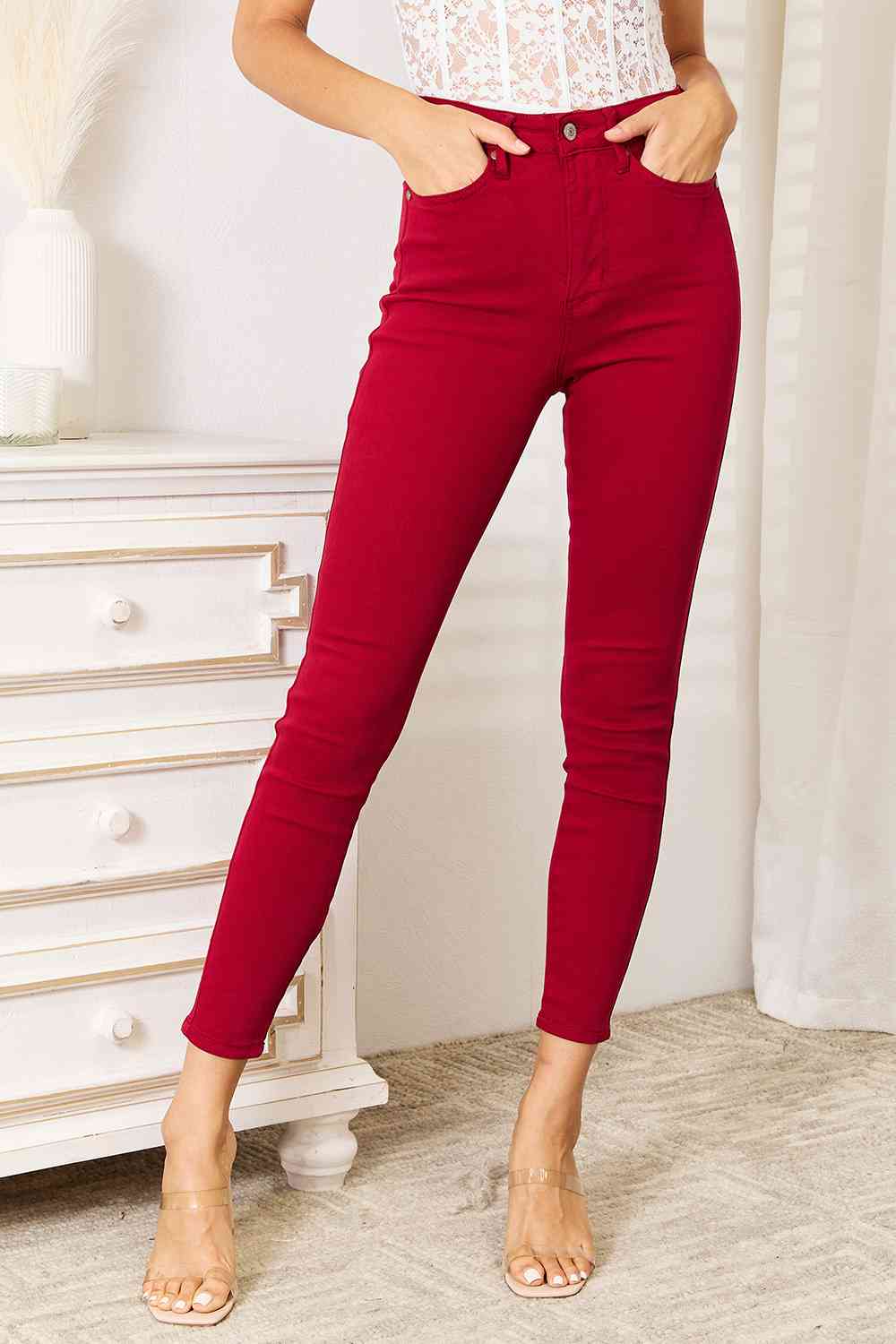 Judy Blue Full Size High Waist Tummy Control Skinny Jeans - Trendsi - Flyclothing LLC