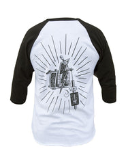 Lucky Aki Machine Mens Baseball Shirt - Lowbrow Art Company