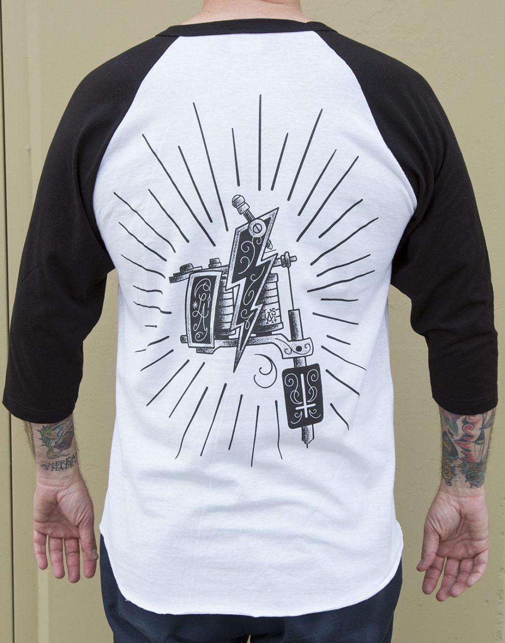Lucky Aki Machine Mens Baseball Shirt - Lowbrow Art Company