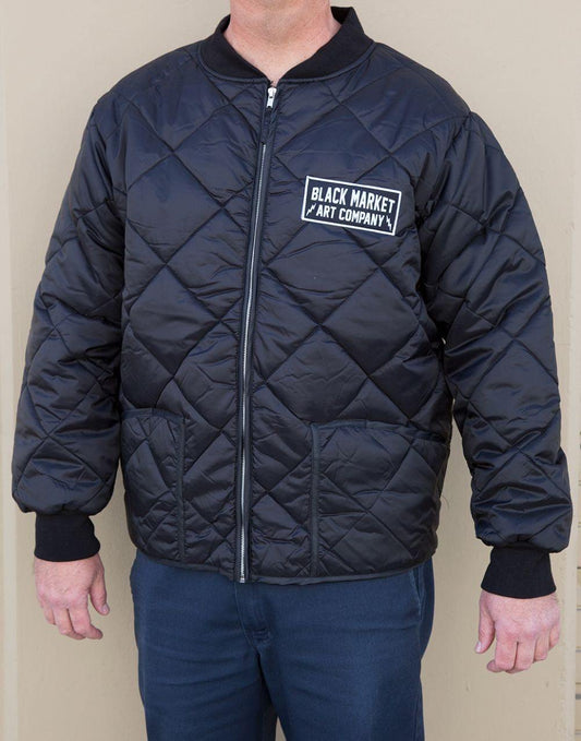 Black Market Diamond Quilted Nylon Jacket Lined Jacket - Lowbrow Art Company