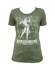 Black Market Polynesian Paradise Womens Tee - Lowbrow Art Company