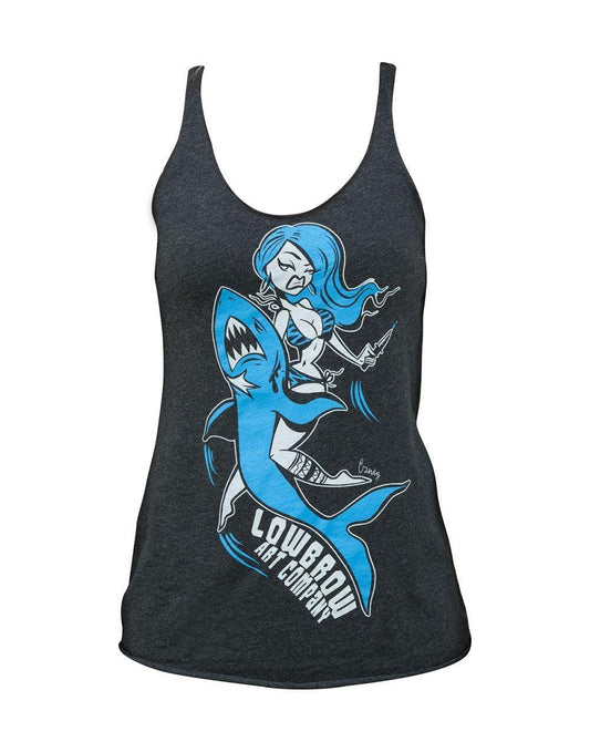Candy Wild Shark Girl Racer Back Tank Top - Lowbrow Art Company