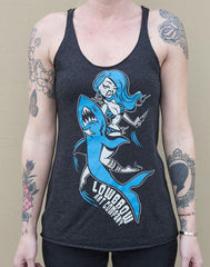 Candy Wild Shark Girl Racer Back Tank Top - Lowbrow Art Company