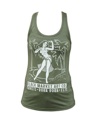 Black Market Polynesian Paradise Racer Back Tank Top - Lowbrow Art Company