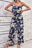 Floral Strapless Wide Leg Jumpsuit - Trendsi - Flyclothing LLC