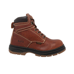SAFA Mens 6 inch Waterproof Steel Toe Work Boot Dark Brown - Flyclothing LLC