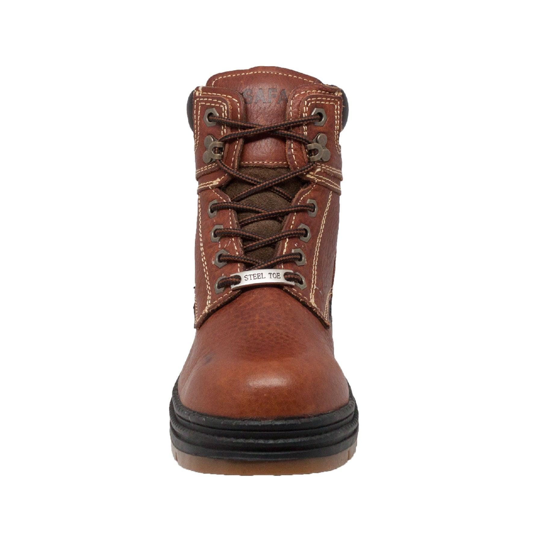 SAFA Mens 6 inch Waterproof Steel Toe Work Boot Dark Brown - Flyclothing LLC