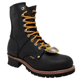 AdTec Men's 9" Steel Toe Logger Black - AdTec