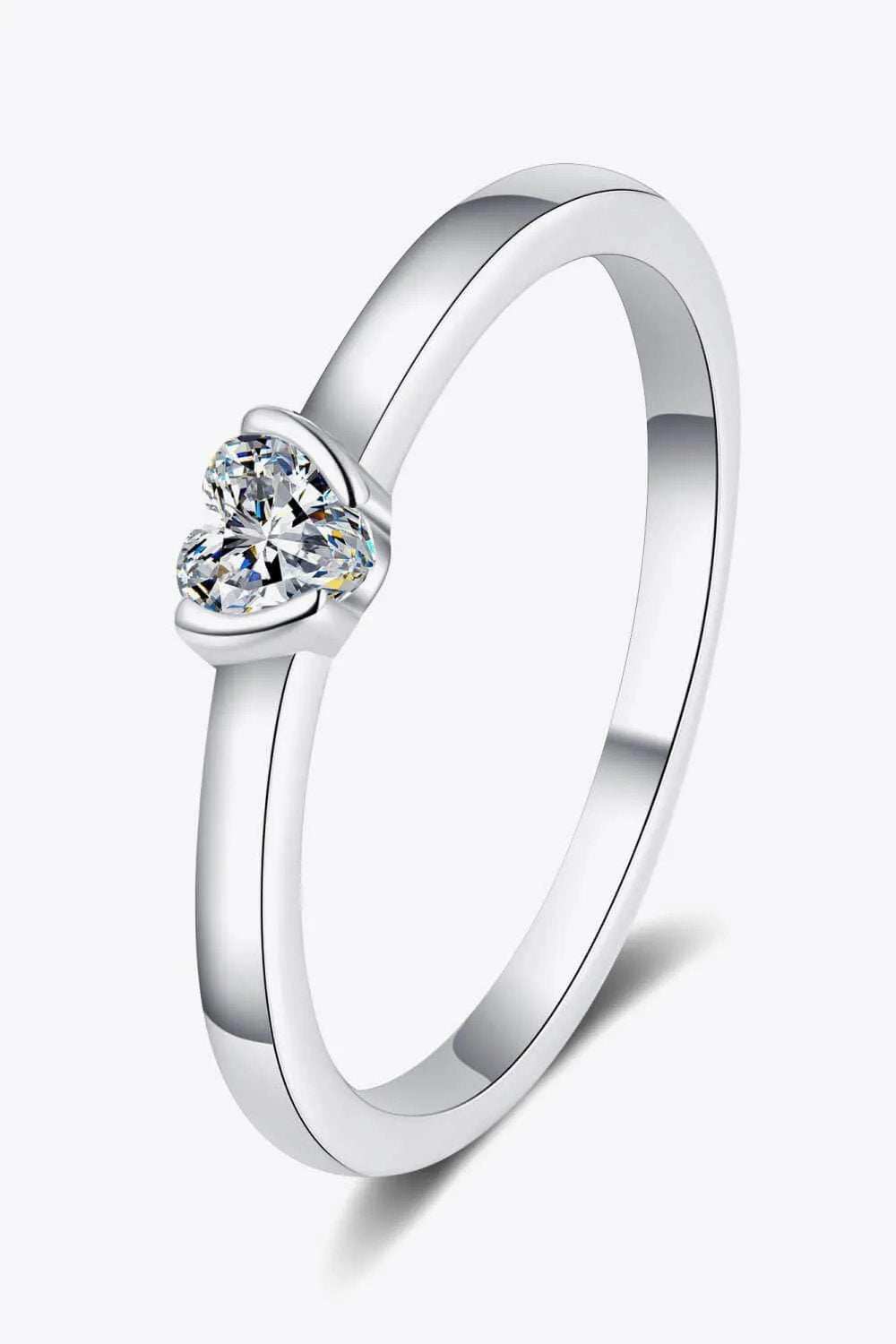 Heart-Shaped Moissanite Solitaire Ring - Trendsi - Flyclothing LLC