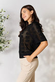 Double Take Ribbed Trim Round Neck Knit Top - Trendsi