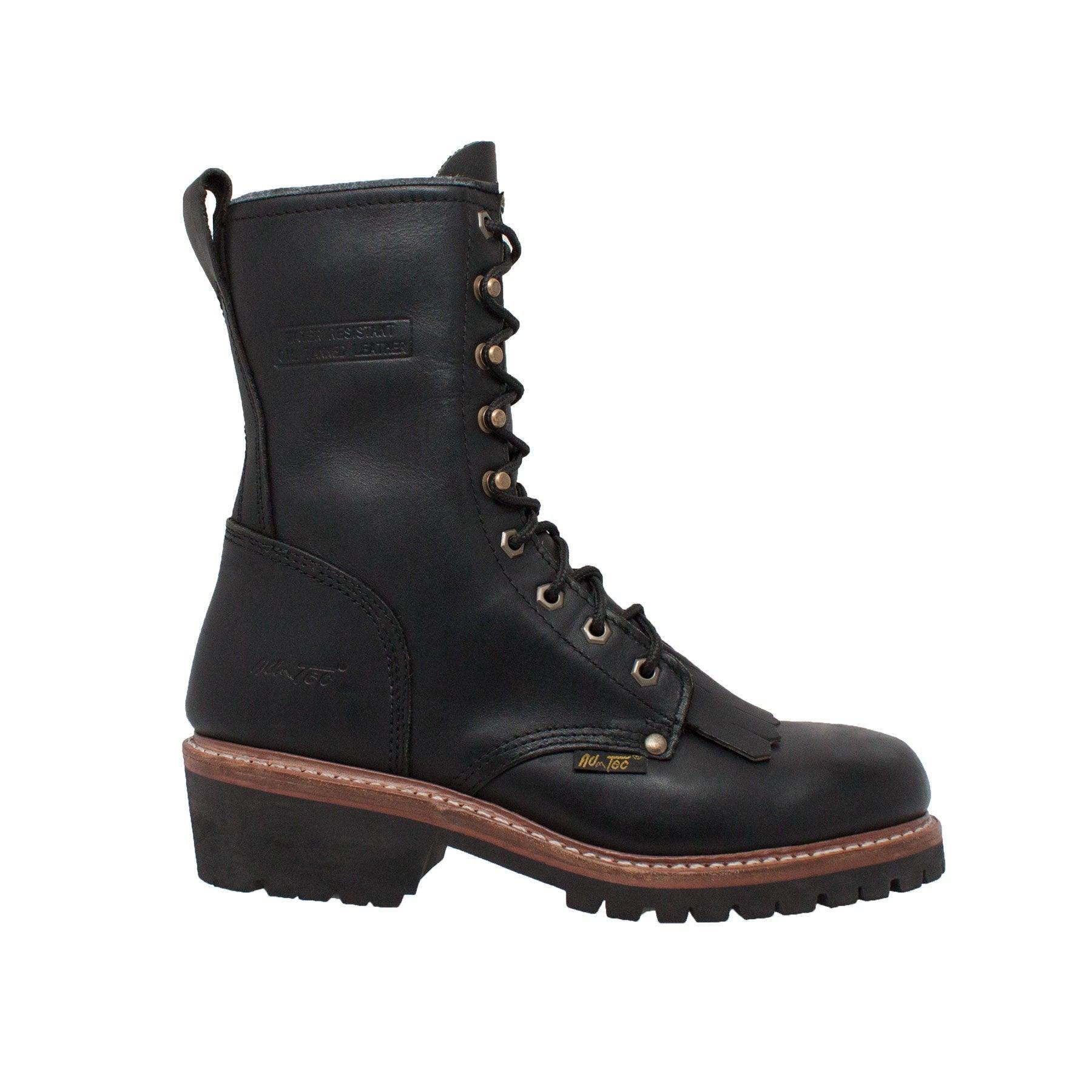 AdTec Men's 10" Fireman Logger Black - Flyclothing LLC