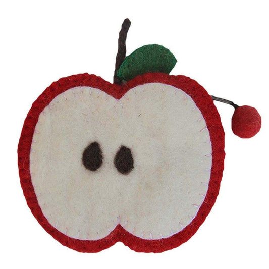 Handmade Felt Fruit Coin Purse - Apple - Global Groove (P) - Global Groove (P)