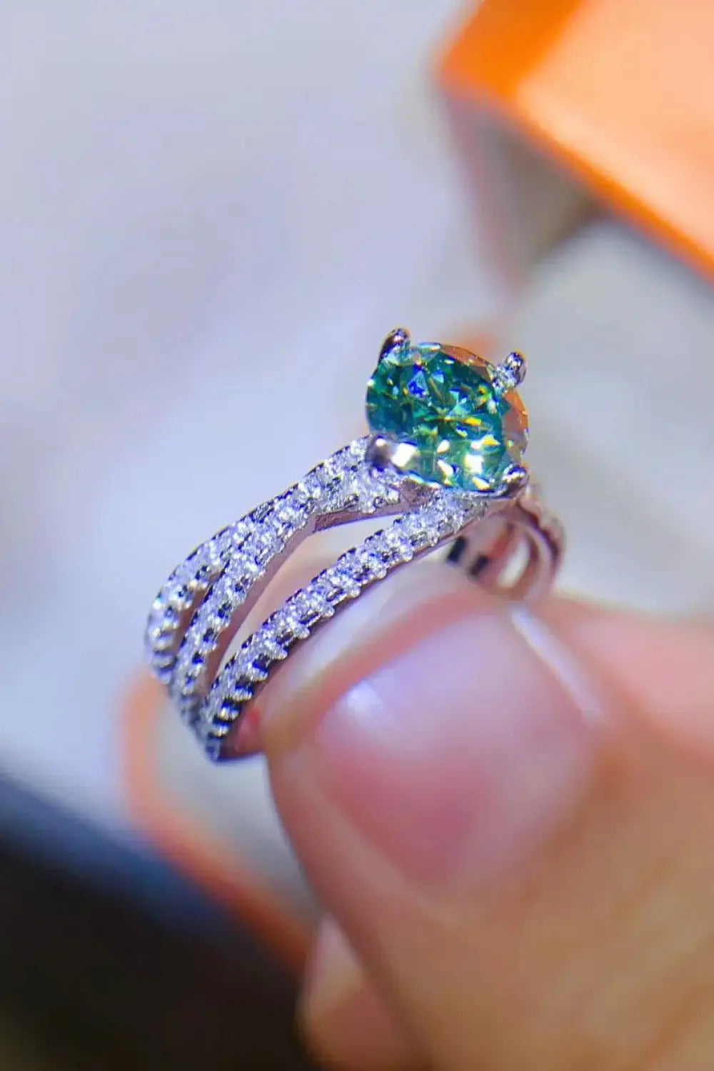 1 Carat Moissanite Contrast 925 Sterling Silver Ring - Trendsi - Flyclothing LLC