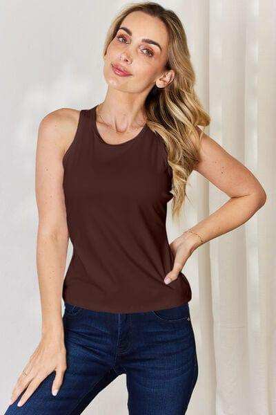 Basic Bae Full Size Round Neck Racerback Tank - Trendsi - Flyclothing LLC