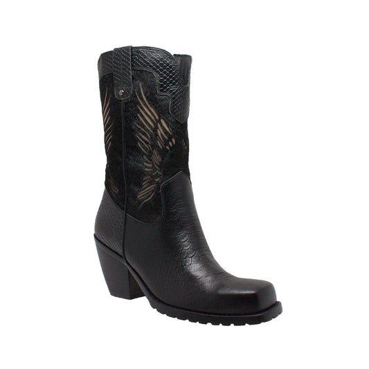 RideTecs Women's 11" Laser Eagle Boot Black - AdTec