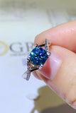 1 Carat Moissanite Crisscross 925 Sterling Silver Ring - Trendsi