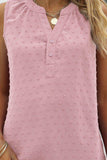 Swiss Dot Notched Neck Tank - Trendsi - Flyclothing LLC