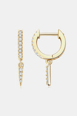 Moissanite 925 Sterling Silver Huggie Drop Earrings - Trendsi - Flyclothing LLC