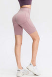 Wide Waistband Sports Shorts with Pockets - Trendsi - Flyclothing LLC