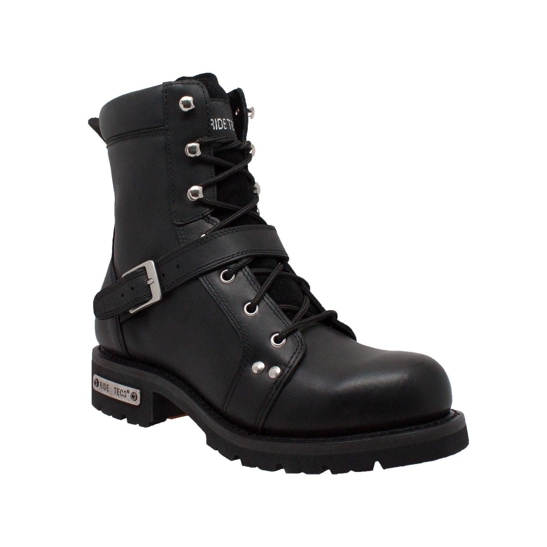 RideTecs Mens 8 inch Zipper Lace Black - RideTecs