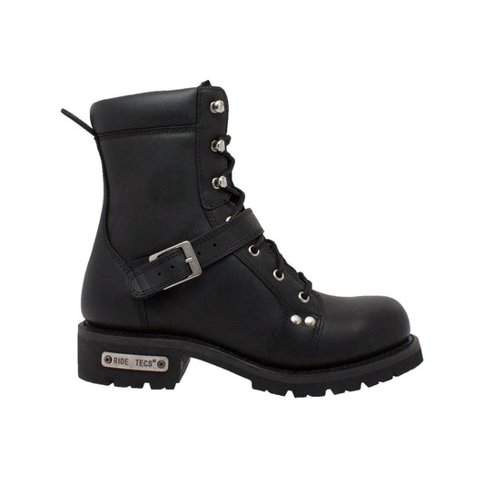 RideTecs Mens 8 inch Zipper Lace Black - RideTecs