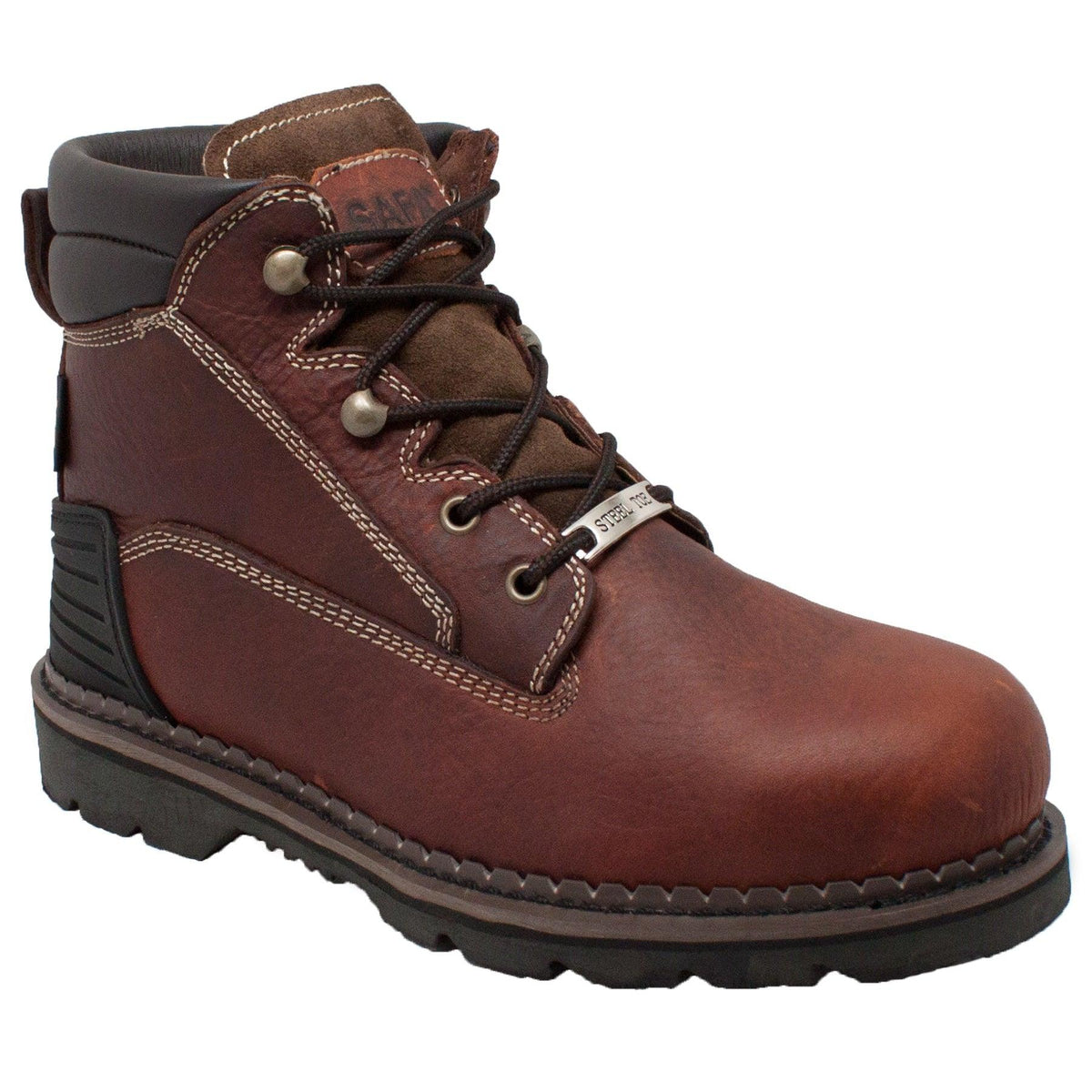 SAFA Men's 6" Steel Toe Work Boot Brown - Flyclothing LLC