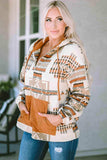 Geometric Quarter-Zip Hoodie - Trendsi - Flyclothing LLC