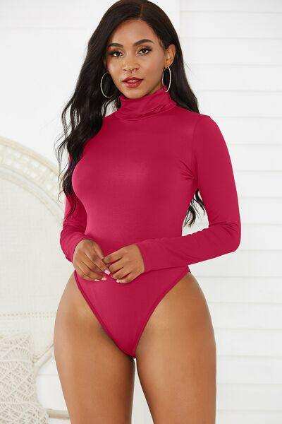 Turtleneck Long Sleeve Bodysuit - Trendsi - Flyclothing LLC