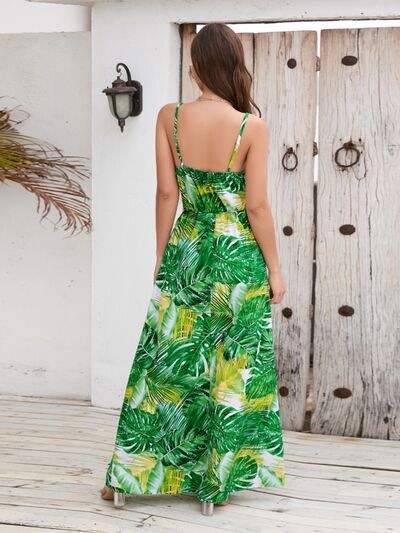 Printed Surplice Spaghetti Strap Dress - Trendsi - Flyclothing LLC