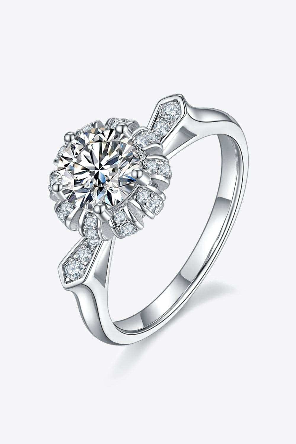 1 Carat Moissanite 925 Sterling Silver Ring - Trendsi - Flyclothing LLC
