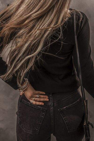 V-Neck Half Button long Sleeve T-Shirt - Trendsi - Flyclothing LLC
