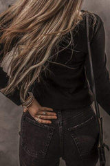 V-Neck Half Button long Sleeve T-Shirt - Trendsi - Flyclothing LLC