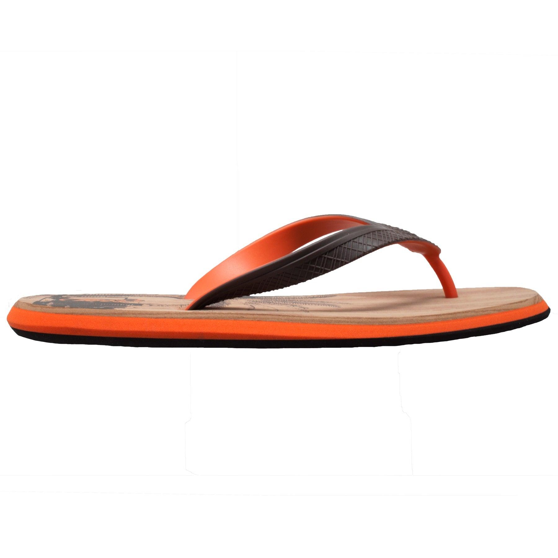 Shaboom Men's Dual Density Comfort Thong Sandal Brown/Orange - Flyclothing LLC