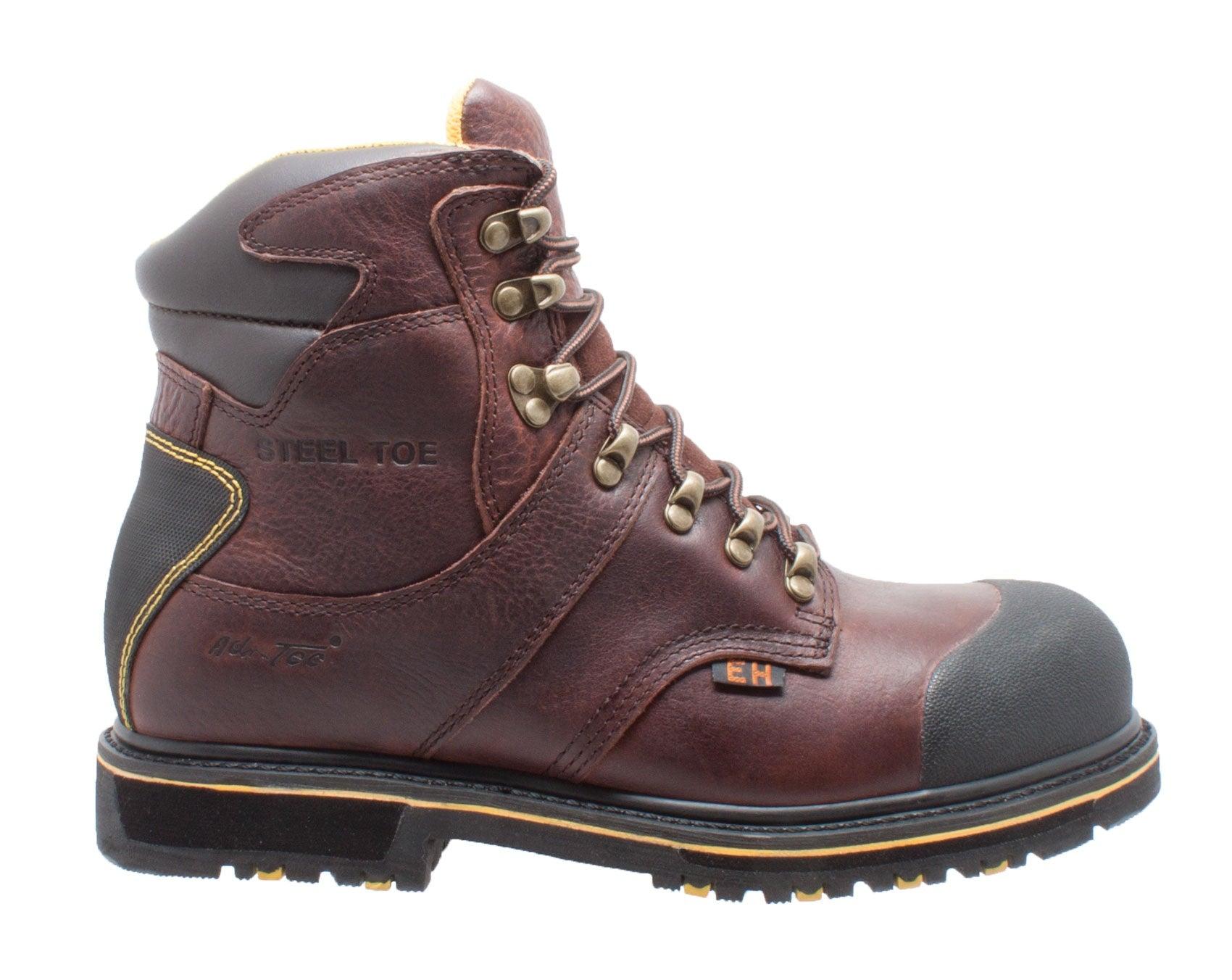 AdTec Men's 6" Steel Toe Waterproof Work Boot Dark Brown - Flyclothing LLC