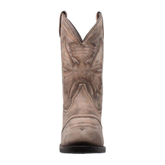 AdTec Mens 11 inch Round Toe Stonewashed Pull On Western Brown - Flyclothing LLC