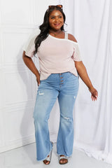 Andree by Unit Full Size Something Simple Cold Shoulder Tee - Trendsi - Flyclothing LLC